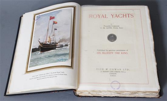 Gavin, C.M. - Royal Yachts, limited edition, 58 of 1000, library stamps, Rich & Cowan Ltd, 1932
